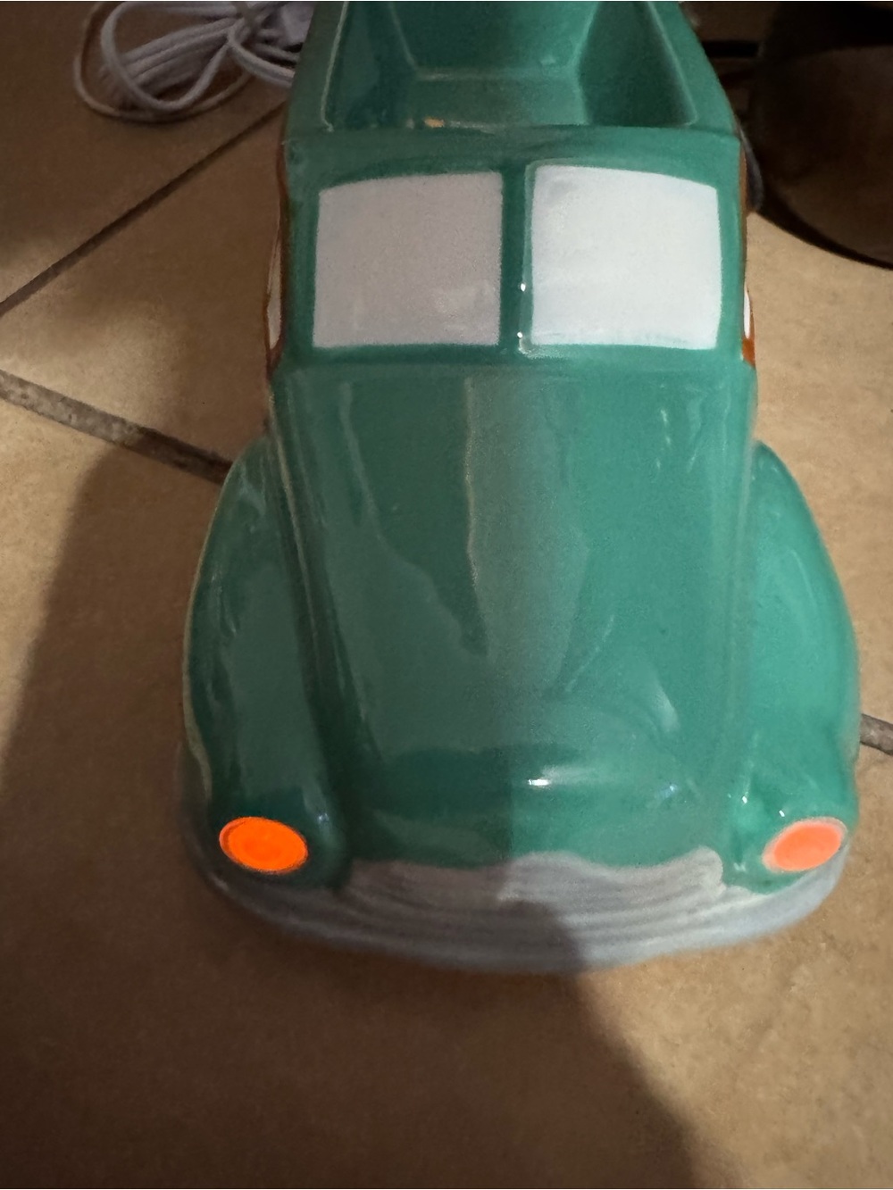 Scentsy Teal Toy Car with Orange Headlights